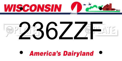 236ZZF Wisconsin License Plate