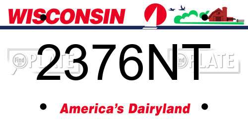 2376NT Wisconsin License Plate