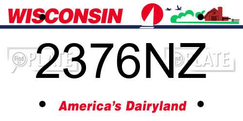 2376NZ Wisconsin License Plate