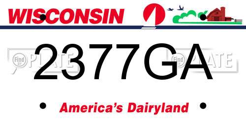 2377GA Wisconsin License Plate
