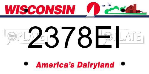 2378EI Wisconsin License Plate