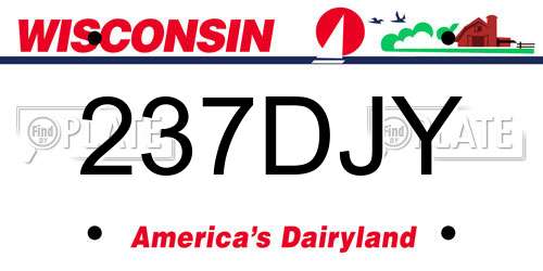 237DJY Wisconsin License Plate