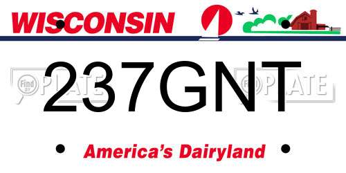237GNT Wisconsin License Plate