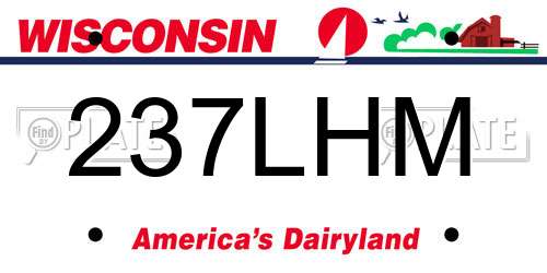 237LHM Wisconsin License Plate