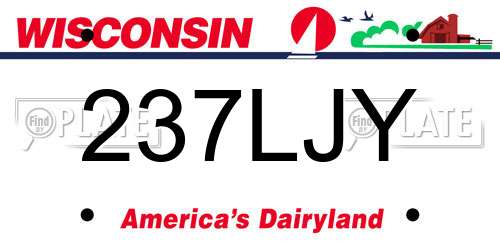 237LJY Wisconsin License Plate