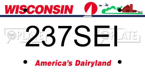 237SEI Wisconsin License Plate