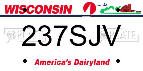 237SJV Wisconsin License Plate