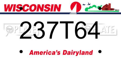 237T64 Wisconsin License Plate
