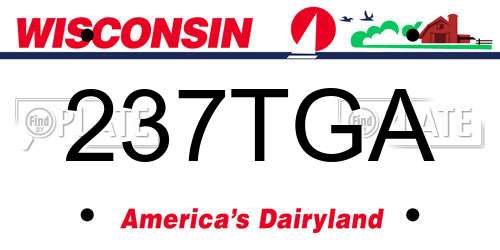 237TGA Wisconsin License Plate