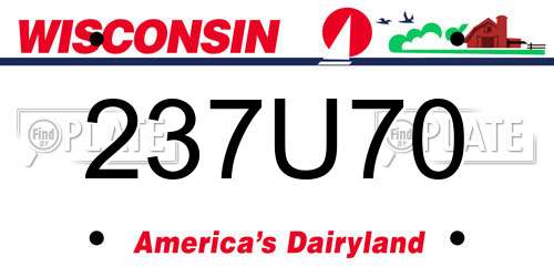 237U70 Wisconsin License Plate