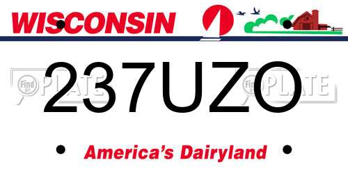 237UZO Wisconsin License Plate