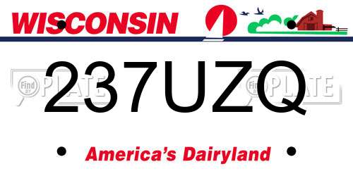 237UZQ Wisconsin License Plate