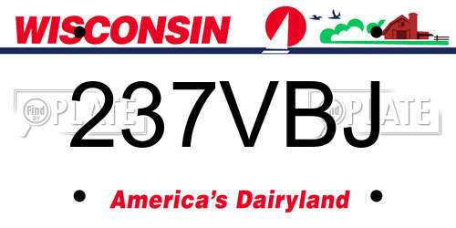 237VBJ Wisconsin License Plate