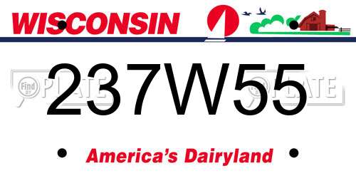 237W55 Wisconsin License Plate