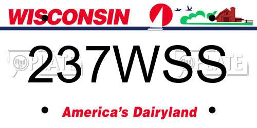 237WSS Wisconsin License Plate