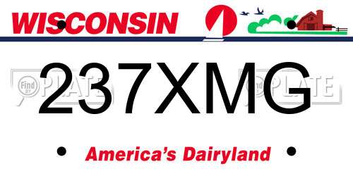 237XMG Wisconsin License Plate
