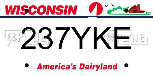 237YKE Wisconsin License Plate