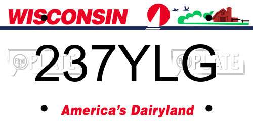 237YLG Wisconsin License Plate