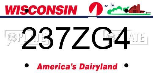 237ZG4 Wisconsin License Plate