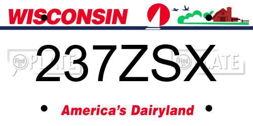 237ZSX Wisconsin License Plate