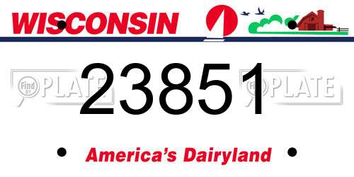 23851 Wisconsin License Plate