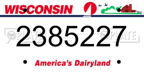 2385227 Wisconsin License Plate