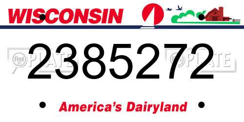 2385272 Wisconsin License Plate