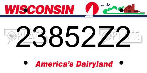 23852Z2 Wisconsin License Plate