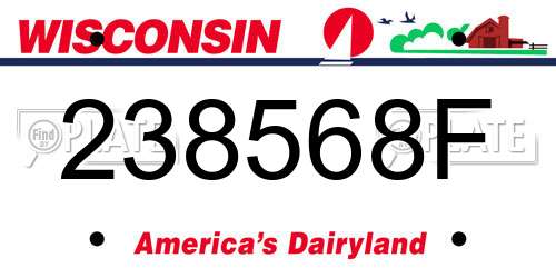 238568F Wisconsin License Plate