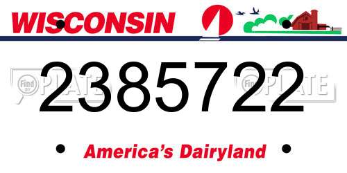 2385722 Wisconsin License Plate