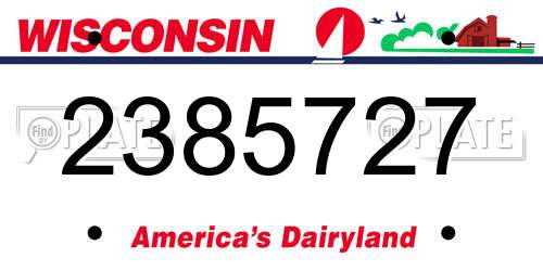 2385727 Wisconsin License Plate