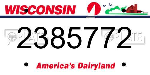 2385772 Wisconsin License Plate