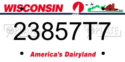 23857T7 Wisconsin License Plate