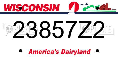 23857Z2 Wisconsin License Plate
