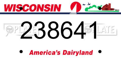 238641 Wisconsin License Plate