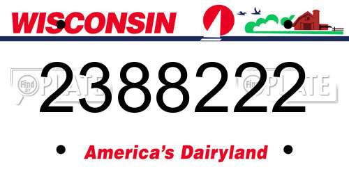 2388222 Wisconsin License Plate