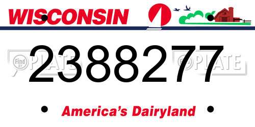 2388277 Wisconsin License Plate