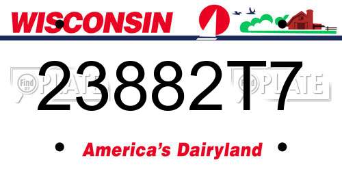 23882T7 Wisconsin License Plate