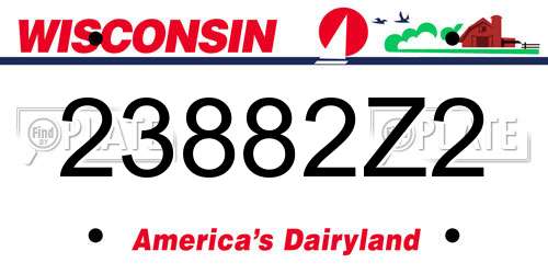 23882Z2 Wisconsin License Plate