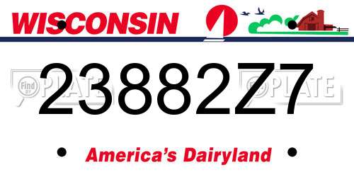 23882Z7 Wisconsin License Plate