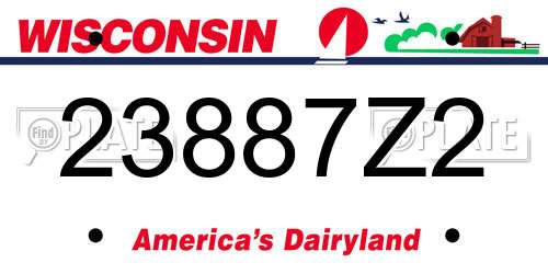 23887Z2 Wisconsin License Plate
