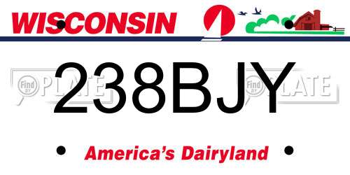 238BJY Wisconsin License Plate