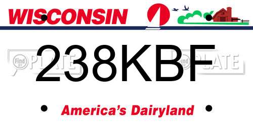 238KBF Wisconsin License Plate