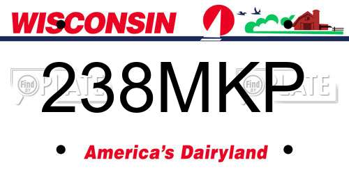 238MKP Wisconsin License Plate