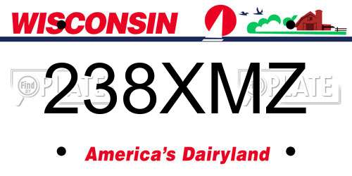 238XMZ Wisconsin License Plate