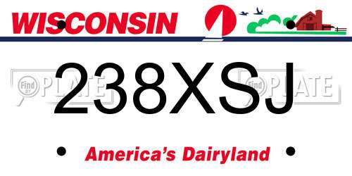 238XSJ Wisconsin License Plate