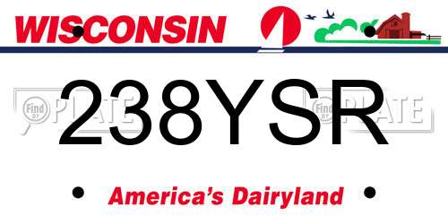 238YSR Wisconsin License Plate
