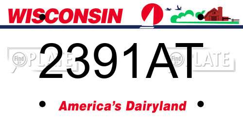 2391AT Wisconsin License Plate