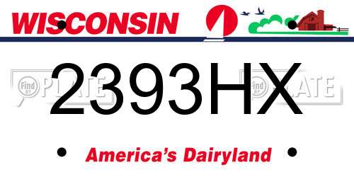 2393HX Wisconsin License Plate