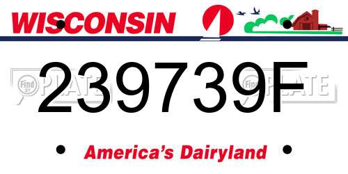 239739F Wisconsin License Plate